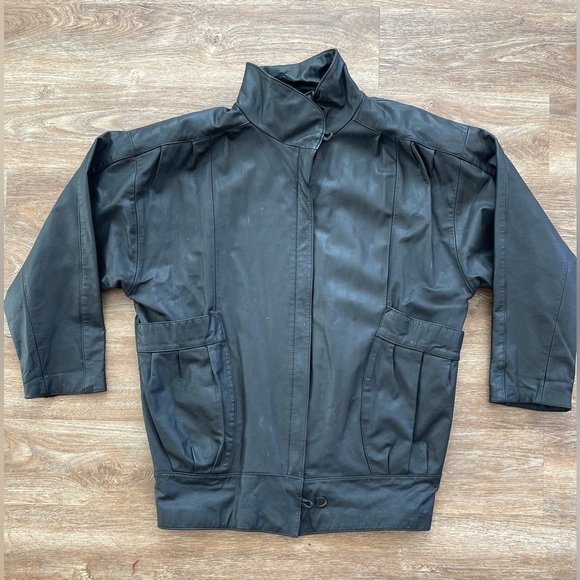 Pelle Jackets & Blazers - Vintage Pelle New York Milano Women's Black Genuine Leather Coat Size Medium